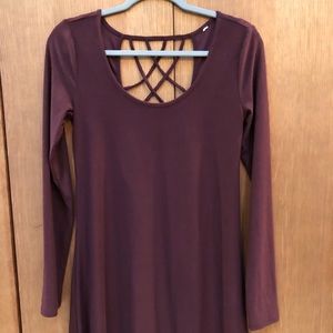 Burgandy long sleeve dress